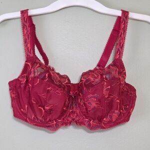 ✨ Fantasie Angelina Side Support Bra in Rogue Red Floral Lace 32DDD ✨
